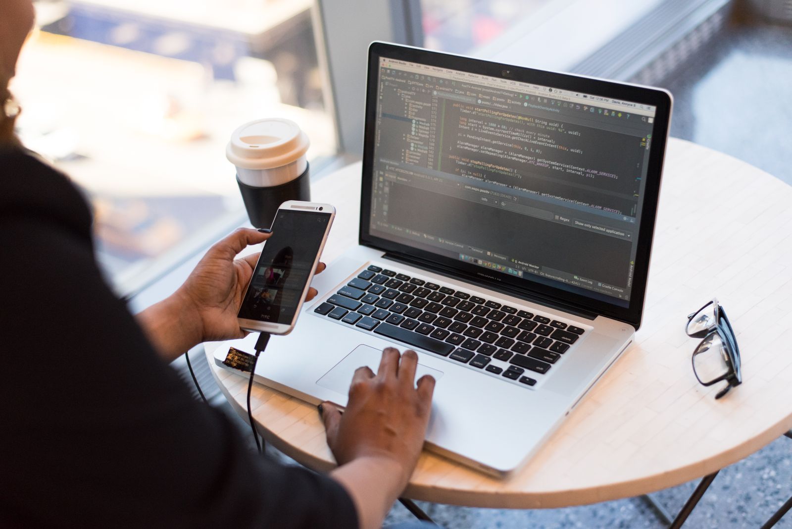 Developer testing a website with keyboard navigation and accessibility tools